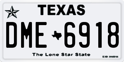 TX license plate DME6918