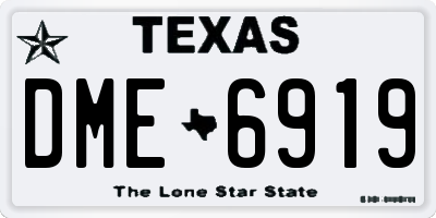 TX license plate DME6919