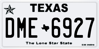 TX license plate DME6927