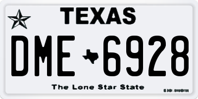 TX license plate DME6928