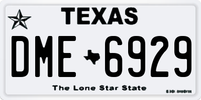 TX license plate DME6929