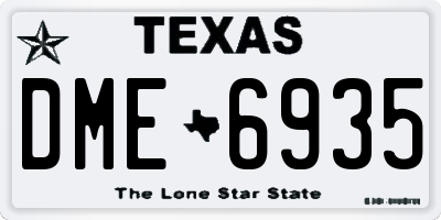 TX license plate DME6935