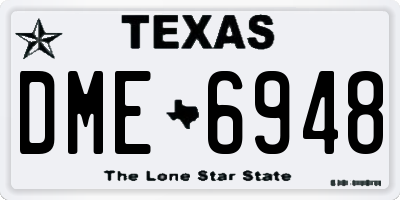 TX license plate DME6948