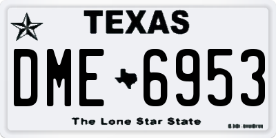 TX license plate DME6953