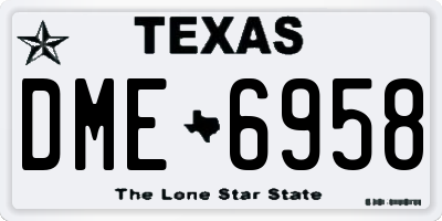 TX license plate DME6958