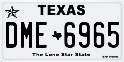 TX license plate DME6965