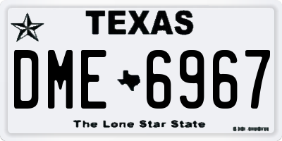 TX license plate DME6967