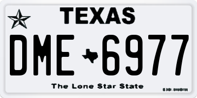 TX license plate DME6977