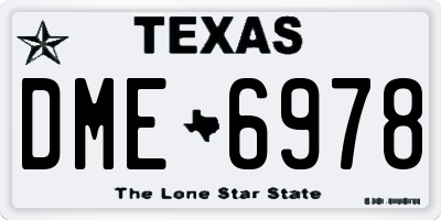 TX license plate DME6978