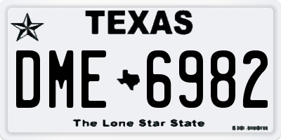 TX license plate DME6982