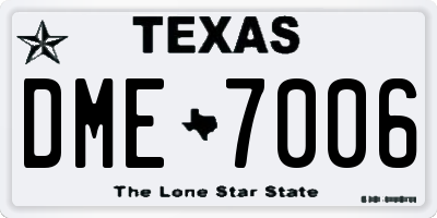 TX license plate DME7006