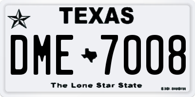 TX license plate DME7008