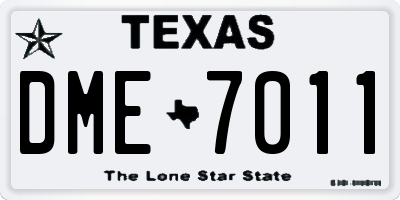 TX license plate DME7011