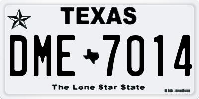 TX license plate DME7014