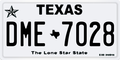 TX license plate DME7028