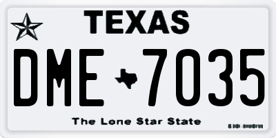 TX license plate DME7035
