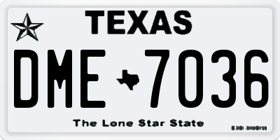 TX license plate DME7036