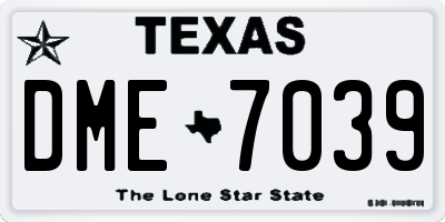 TX license plate DME7039