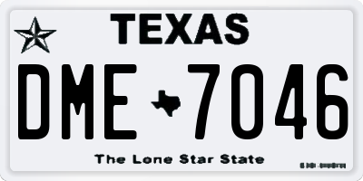 TX license plate DME7046