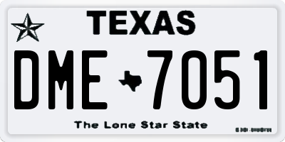 TX license plate DME7051