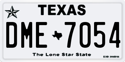 TX license plate DME7054