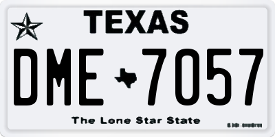TX license plate DME7057