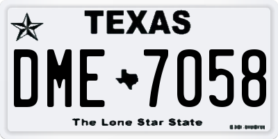 TX license plate DME7058