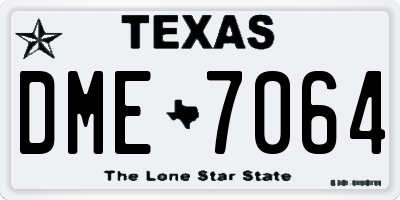TX license plate DME7064