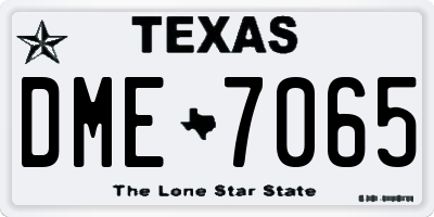 TX license plate DME7065