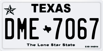 TX license plate DME7067