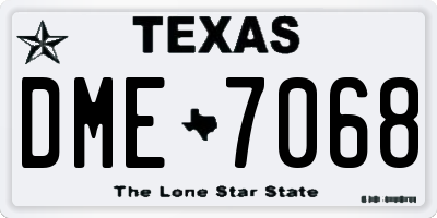 TX license plate DME7068