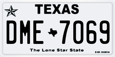 TX license plate DME7069
