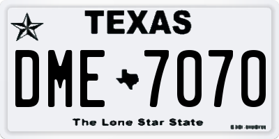 TX license plate DME7070