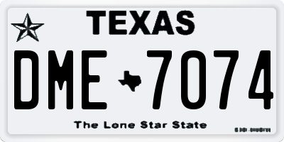 TX license plate DME7074