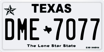 TX license plate DME7077