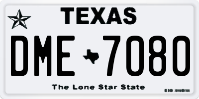 TX license plate DME7080
