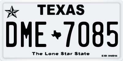 TX license plate DME7085