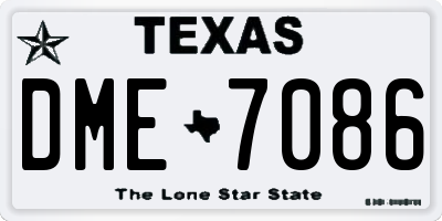 TX license plate DME7086