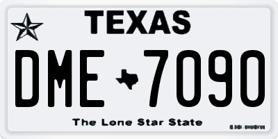 TX license plate DME7090