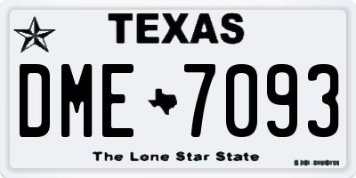 TX license plate DME7093