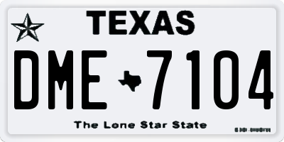 TX license plate DME7104