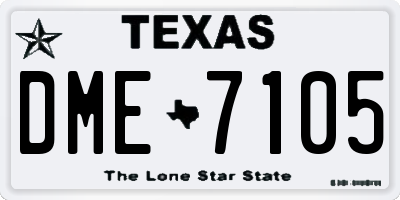 TX license plate DME7105