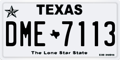TX license plate DME7113