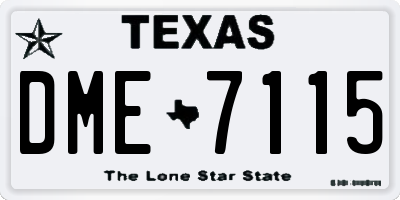 TX license plate DME7115