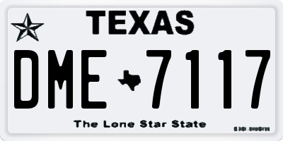 TX license plate DME7117