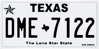 TX license plate DME7122