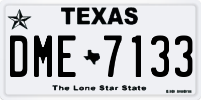 TX license plate DME7133