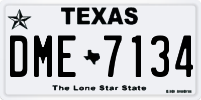 TX license plate DME7134