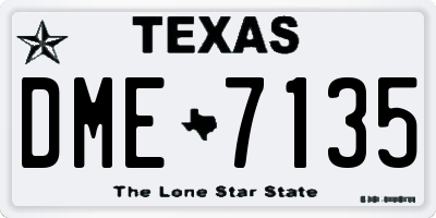 TX license plate DME7135