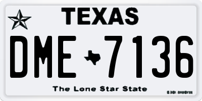 TX license plate DME7136